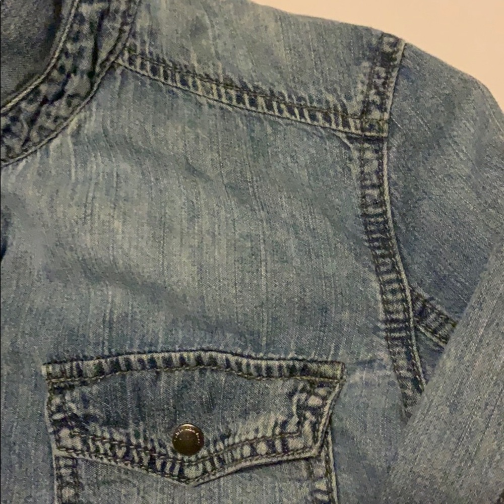 Calvin Klein long sleeve button down jean shirt L - Picture 5 of 8